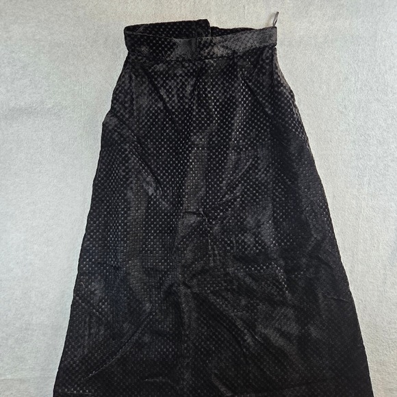 Vintage Dresses & Skirts - Vintage Velvet Maxi Skirt Women Size 38 Black Checkered High Waist Evening